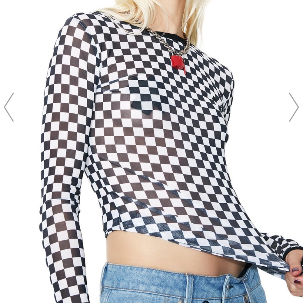 Current mood checker mesh shirt